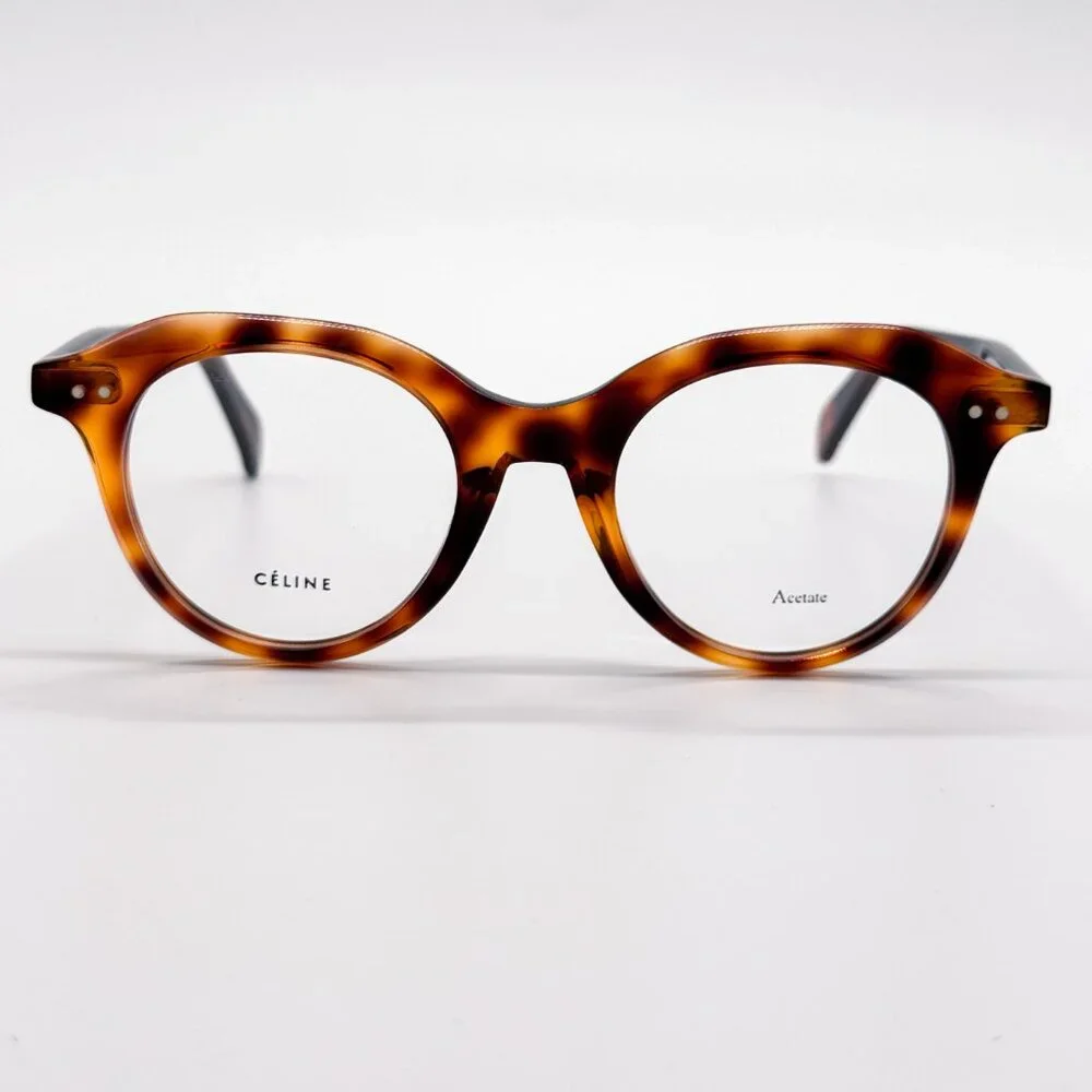 NEW CELINE CL41458 086 EYEGLASSES WOMEN HAVANA ROUND EYEWEAR CELINE